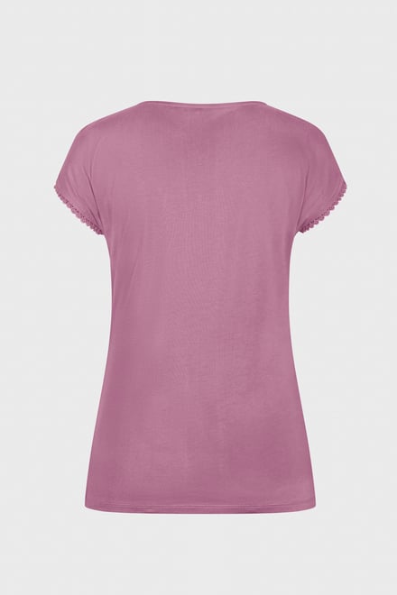 Boat Neck Front Lace Trim Tops