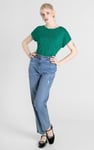 Boat Neck Front Lace Trim Tops