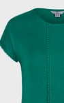 Boat Neck Front Lace Trim Tops