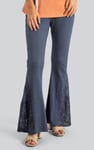 High Waisted Lace Insert Flare Leggings
