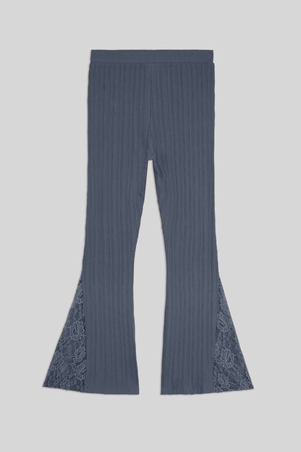 High Waisted Lace Insert Flare Leggings
