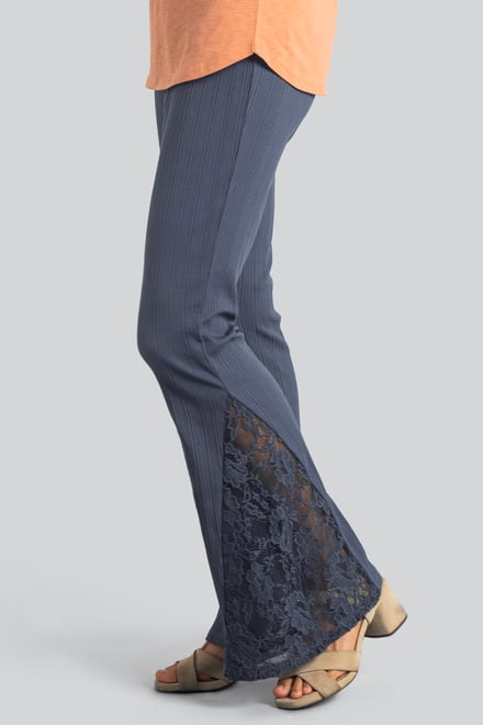 High Waisted Lace Insert Flare Leggings