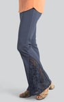 High Waisted Lace Insert Flare Leggings