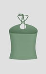Halter Neck Ribbed Cami Vest Top