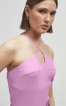 Halter Neck Ribbed Cami Vest Top