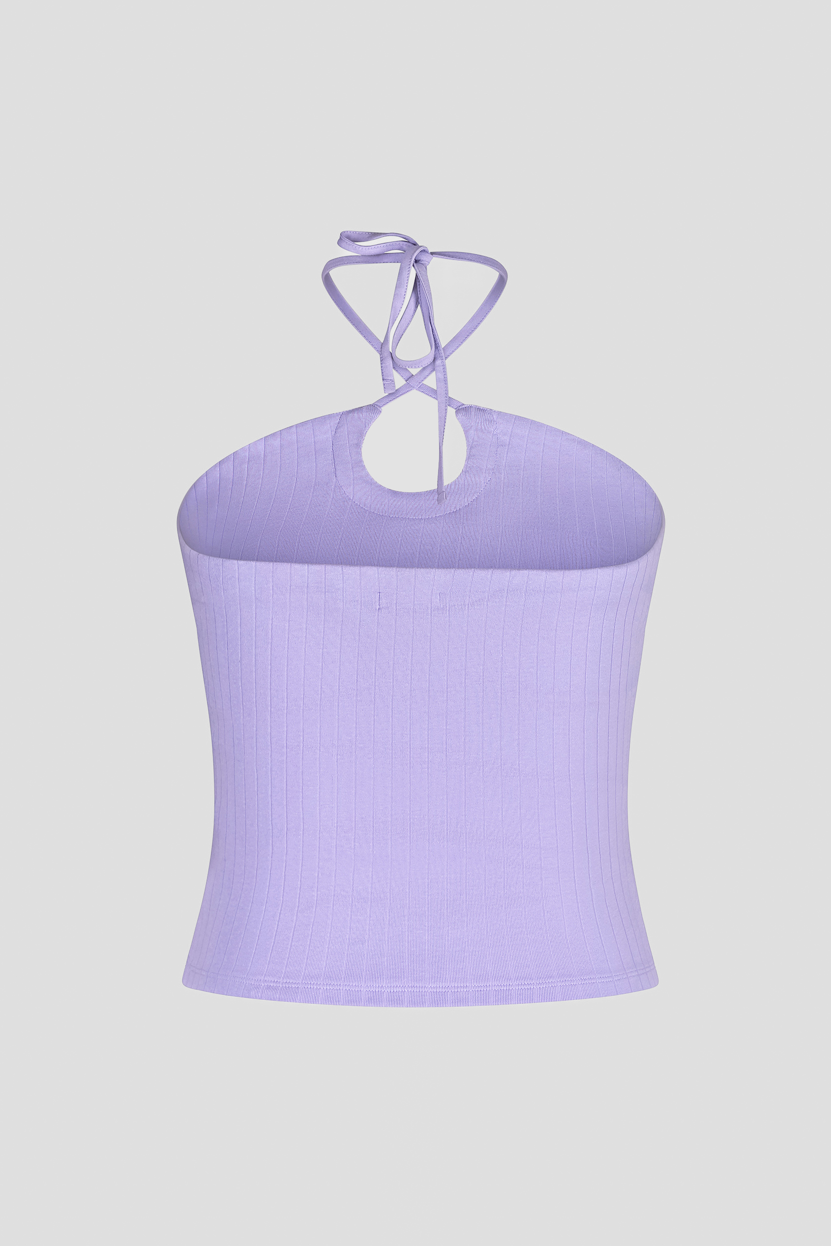 Halter Neck Ribbed Cami Vest Top