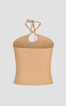 Halter Neck Ribbed Cami Vest Top