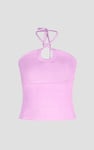 Halter Neck Ribbed Cami Vest Top