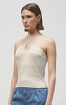 Halter Neck Ribbed Cami Vest Top