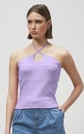Halter Neck Ribbed Cami Vest Top
