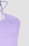 Halter Neck Ribbed Cami Vest Top