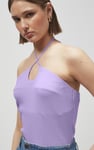Halter Neck Ribbed Cami Vest Top
