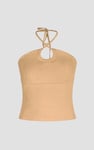 Halter Neck Ribbed Cami Vest Top
