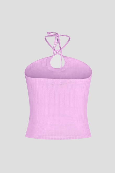 Halter Neck Ribbed Cami Vest Top