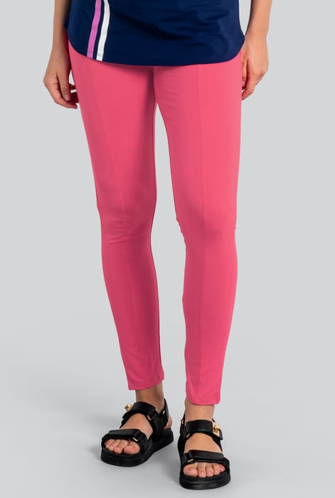 Blue Super Soft Leggings With Waist Drawstring Details