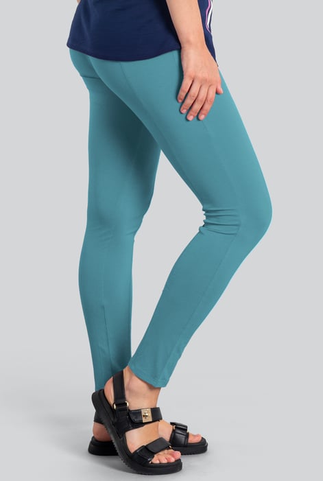 Blue Super Soft Leggings With Waist Drawstring Details