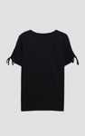 Ruched Sleeves Chest Printed T-Shirt