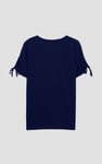 Ruched Sleeves Chest Printed T-Shirt