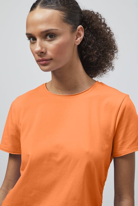 Orange Ruched Side Seam T-Shirt