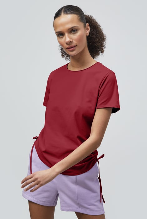 Orange Ruched Side Seam T-Shirt