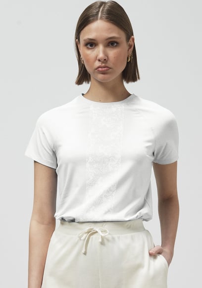 Patch Print Short Sleeve Raglan T-shirts