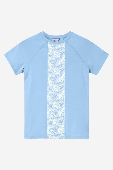 Patch Print Short Sleeve Raglan T-shirts