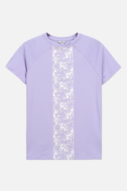 Patch Print Short Sleeve Raglan T-shirts