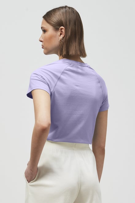Patch Print Short Sleeve Raglan T-shirts