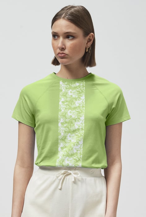 Green Patch Print Short Sleeve Raglan T-shirts