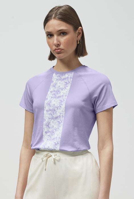 Green Patch Print Short Sleeve Raglan T-shirts
