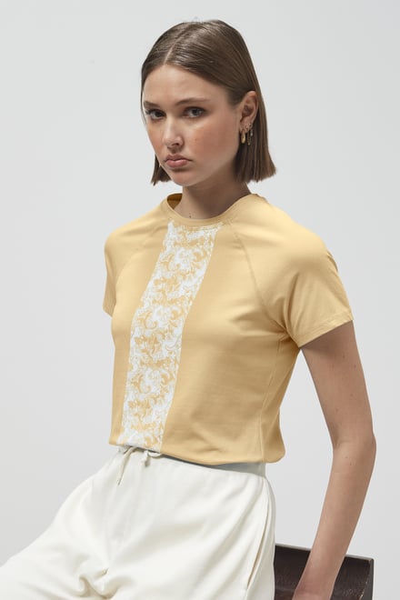 Patch Print Short Sleeve Raglan T-shirts