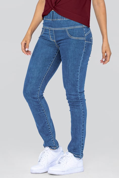 Light Blue Super Stretch Pull-On Denim Leggings