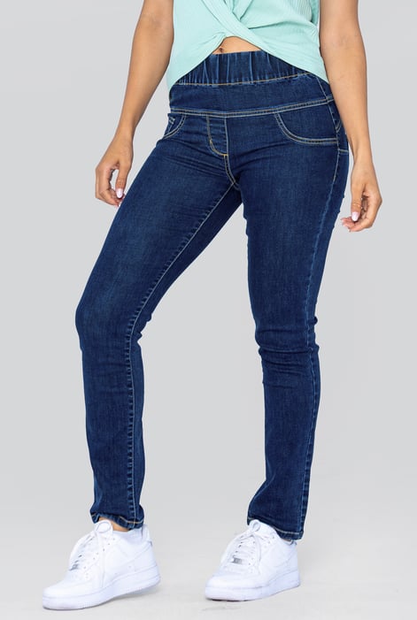 Deep Blue Super Stretch Pull-On Denim Leggings
