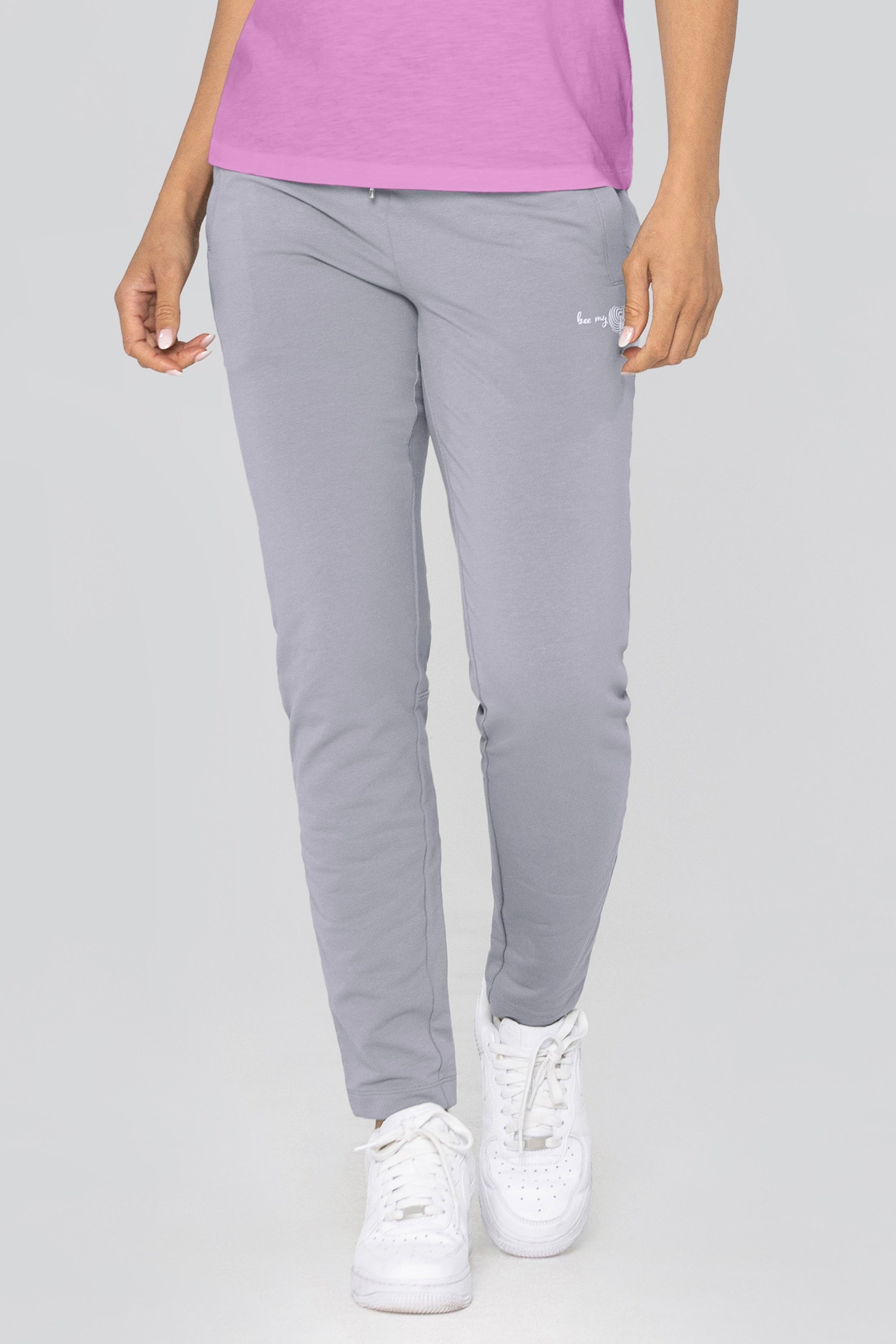 Enorsia Women's Grey Jersey Essential Joggers - Uk 16