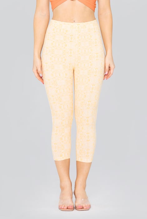 Blue Bee Printed Cropped Leggings