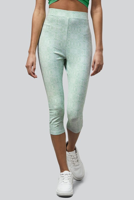 Blue Bee Printed Cropped Leggings