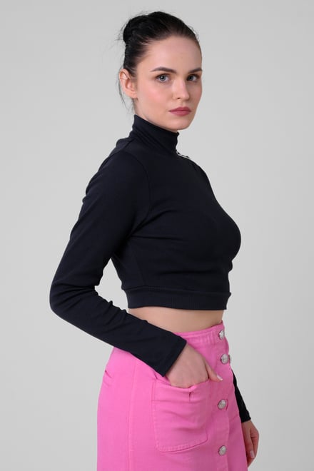 Women Turtleneck Crop Tops