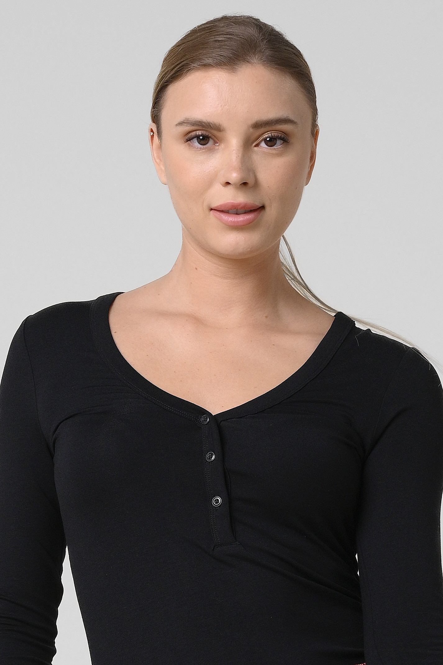 Womens Wide V-neck Casual T-Shirt