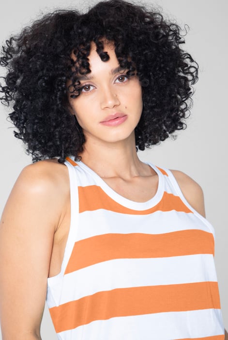 Orange Essential Stripe Tank Top