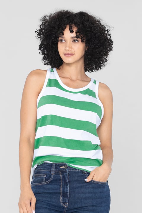 Green Essential Stripe Tank Top