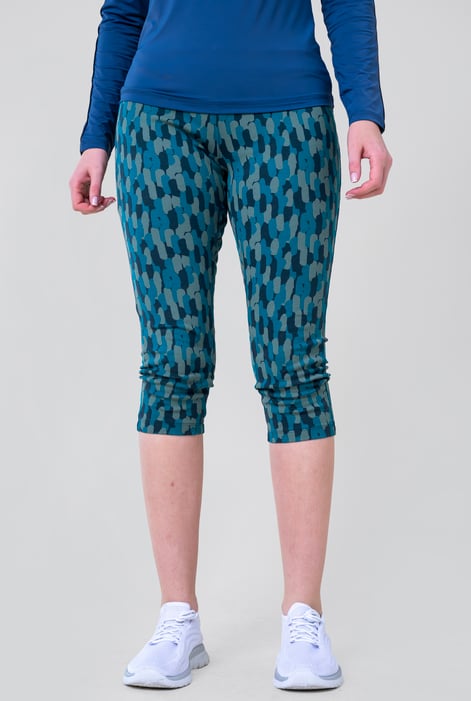 Green Printed Cropped Leggings