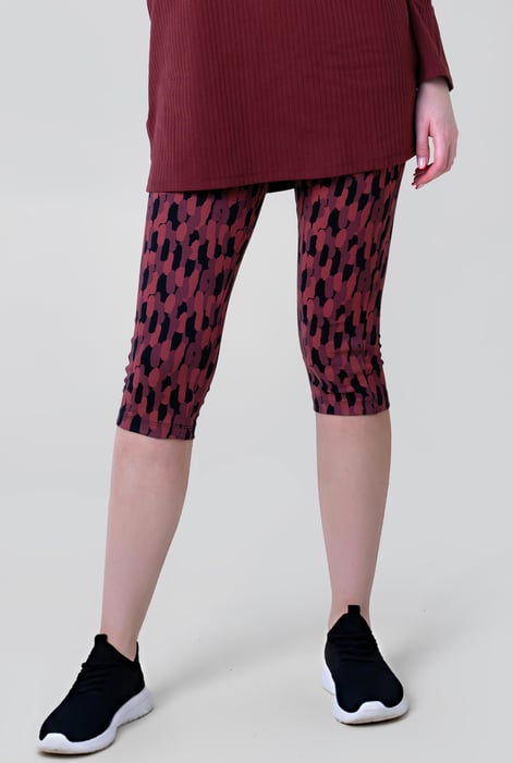 Green Printed Cropped Leggings