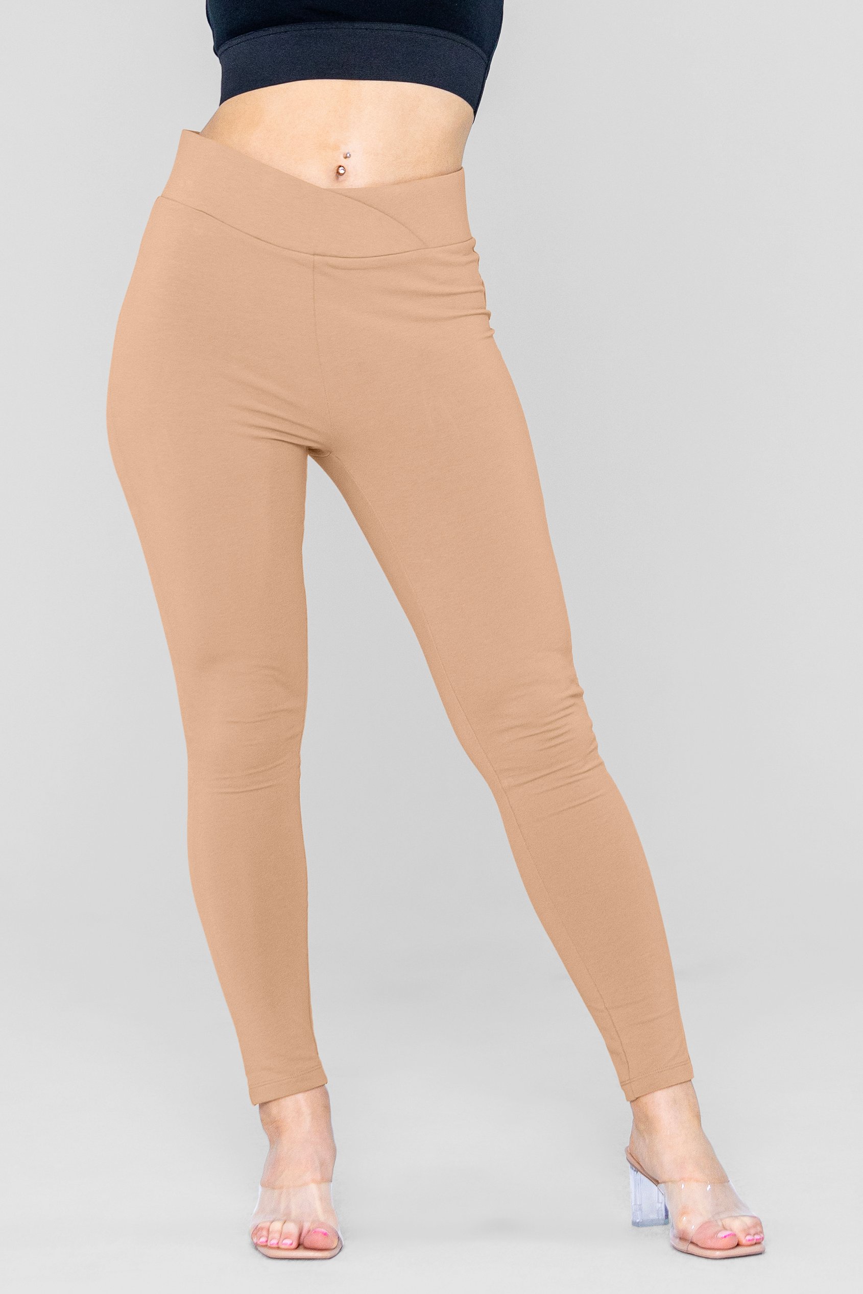 Enorsia Women's Brown Active Yoga Leggings - Uk 14