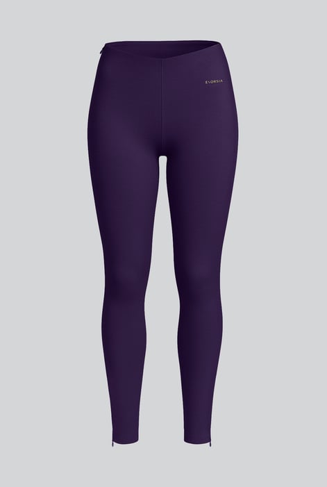 Womens Blue Zip Hem Leggings