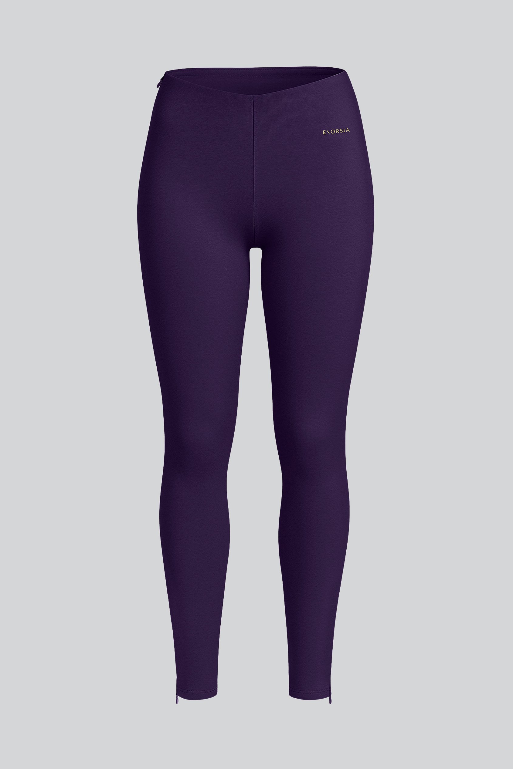 Enorsia Women's Purple Zip Hem Leggings - Uk 12
