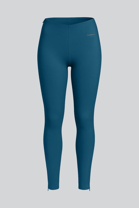 Womens Blue Zip Hem Leggings