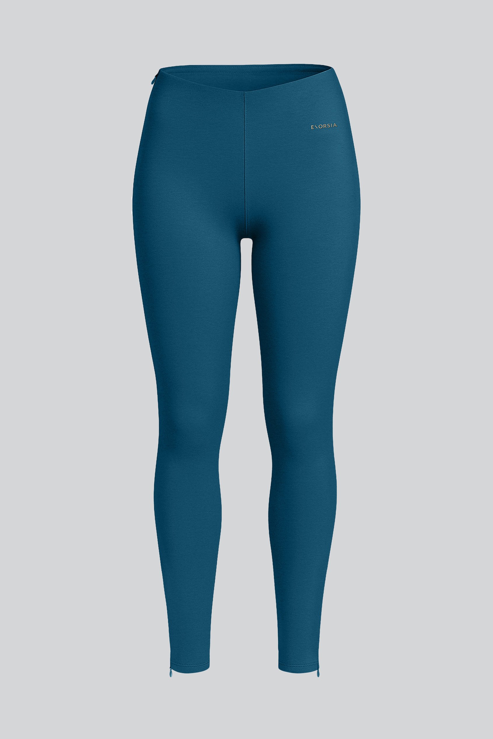 Enorsia Women's Blue Zip Hem Leggings - Uk 18