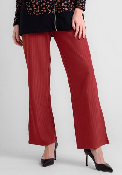 Womens Herringbone Wide Leg Trouser