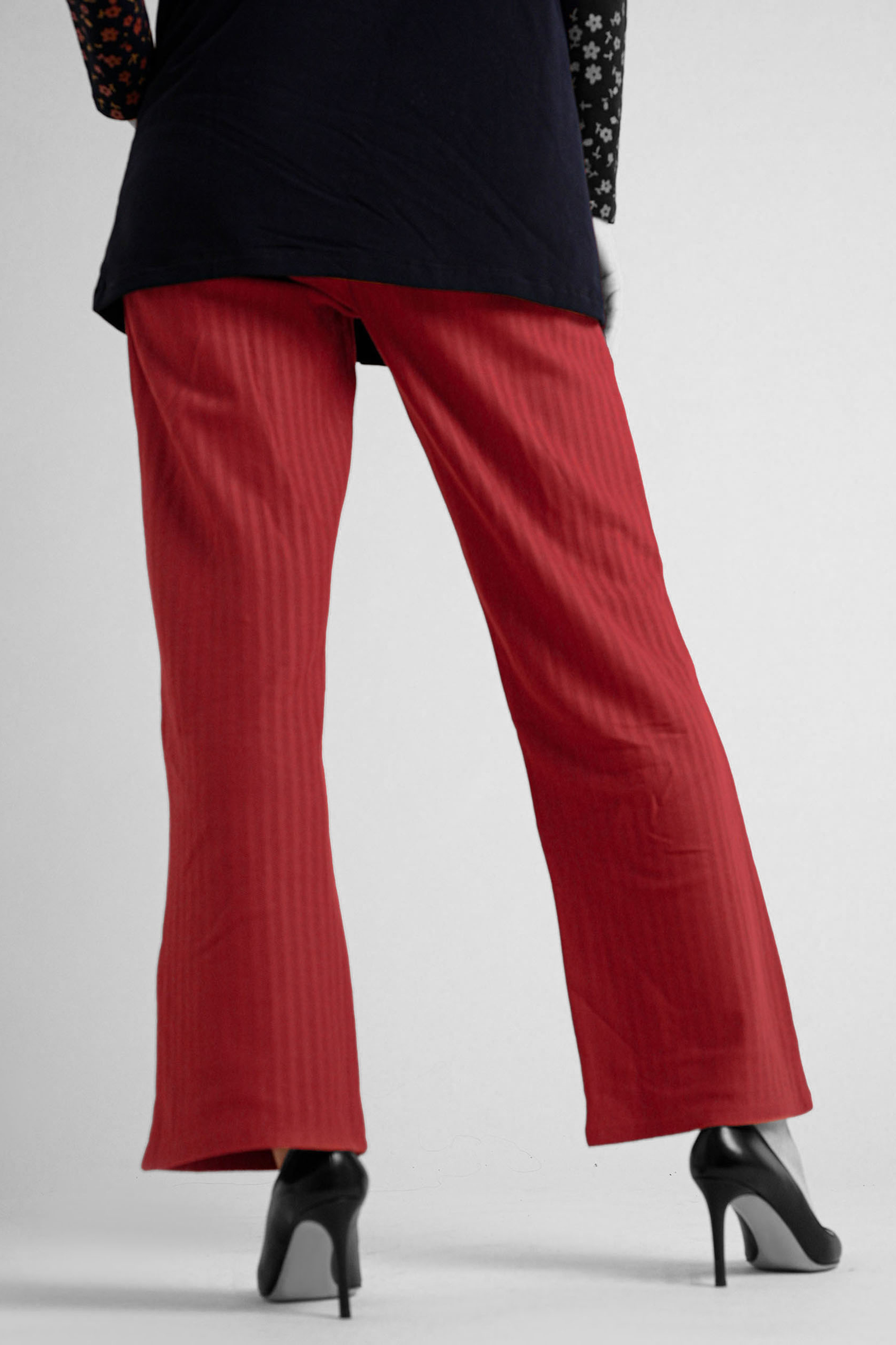 Womens Herringbone Wide Leg Trouser