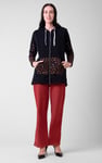 Womens Herringbone Wide Leg Trouser